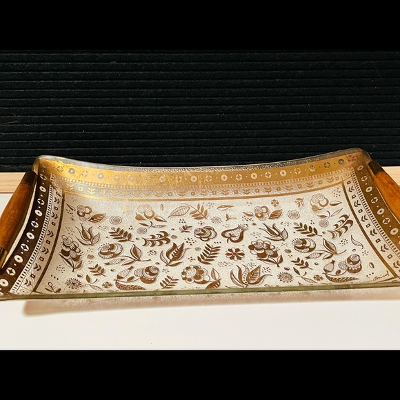Vintage Georges Briard Glass Tray❤️